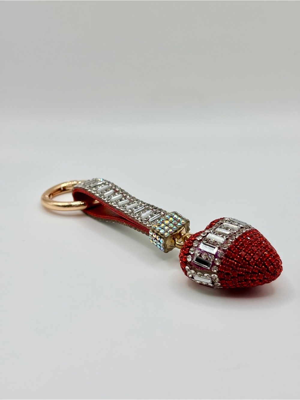 Sparkling Red Crystal Heart Keychain/Bag Charm
